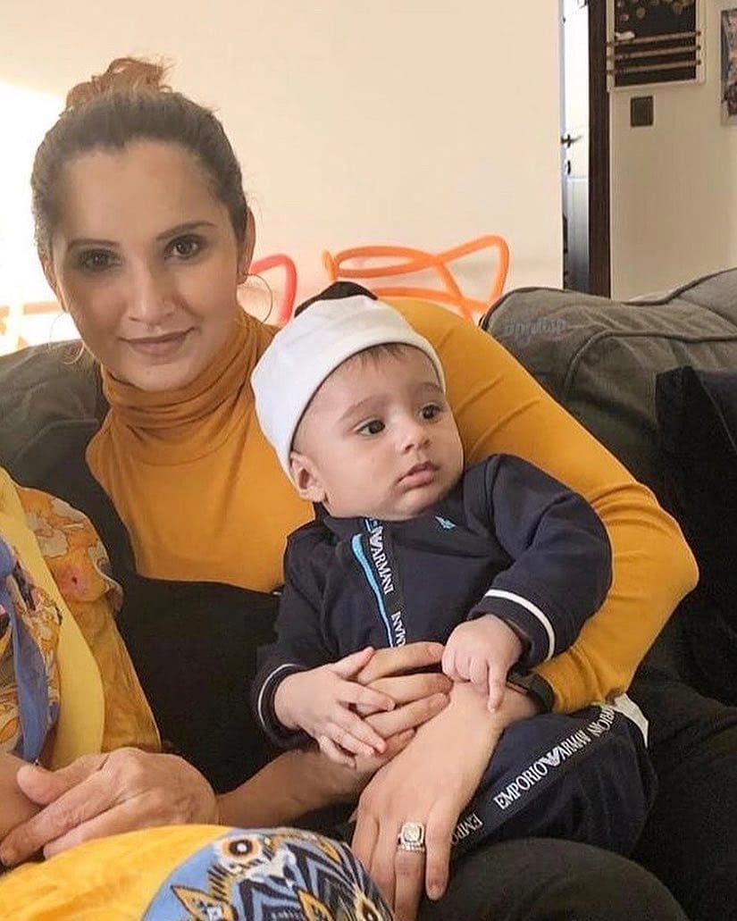 Latest Pictures of Tennis Star Sania Mirza with her Son Izhaan Mirza Malik