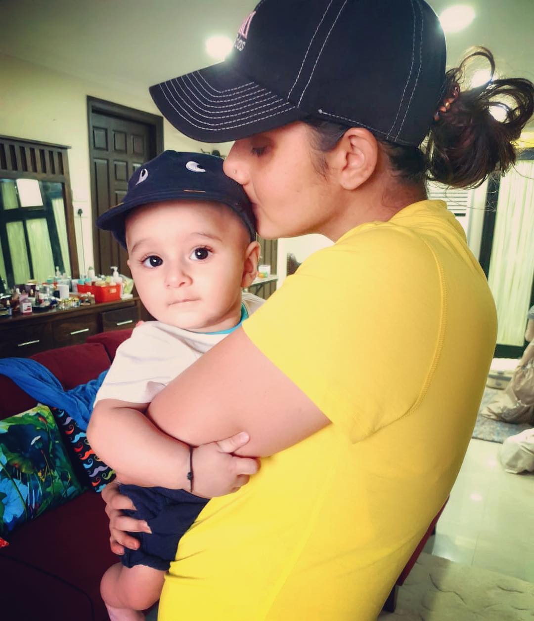 Latest Pictures of Tennis Star Sania Mirza with her Son Izhaan Mirza Malik