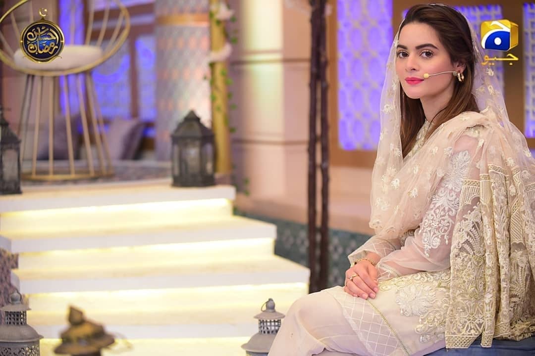 Minal Khan with Her Mother in Ramzan Transmission 2019