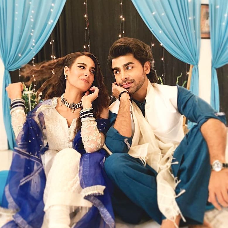 Actors Iqra Aziz and Farhan Saeed on the Set of Drama Suno Chanda 2