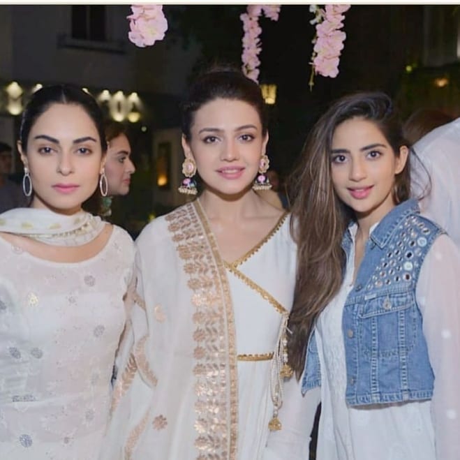 Latest Clicks of Beautiful Actresses Zara Noor and Saboor Aly from White Iftar Party