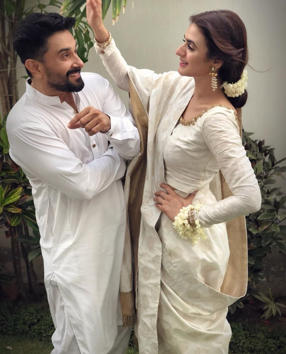 Hira Mani with Her Husband on Eid Day 1