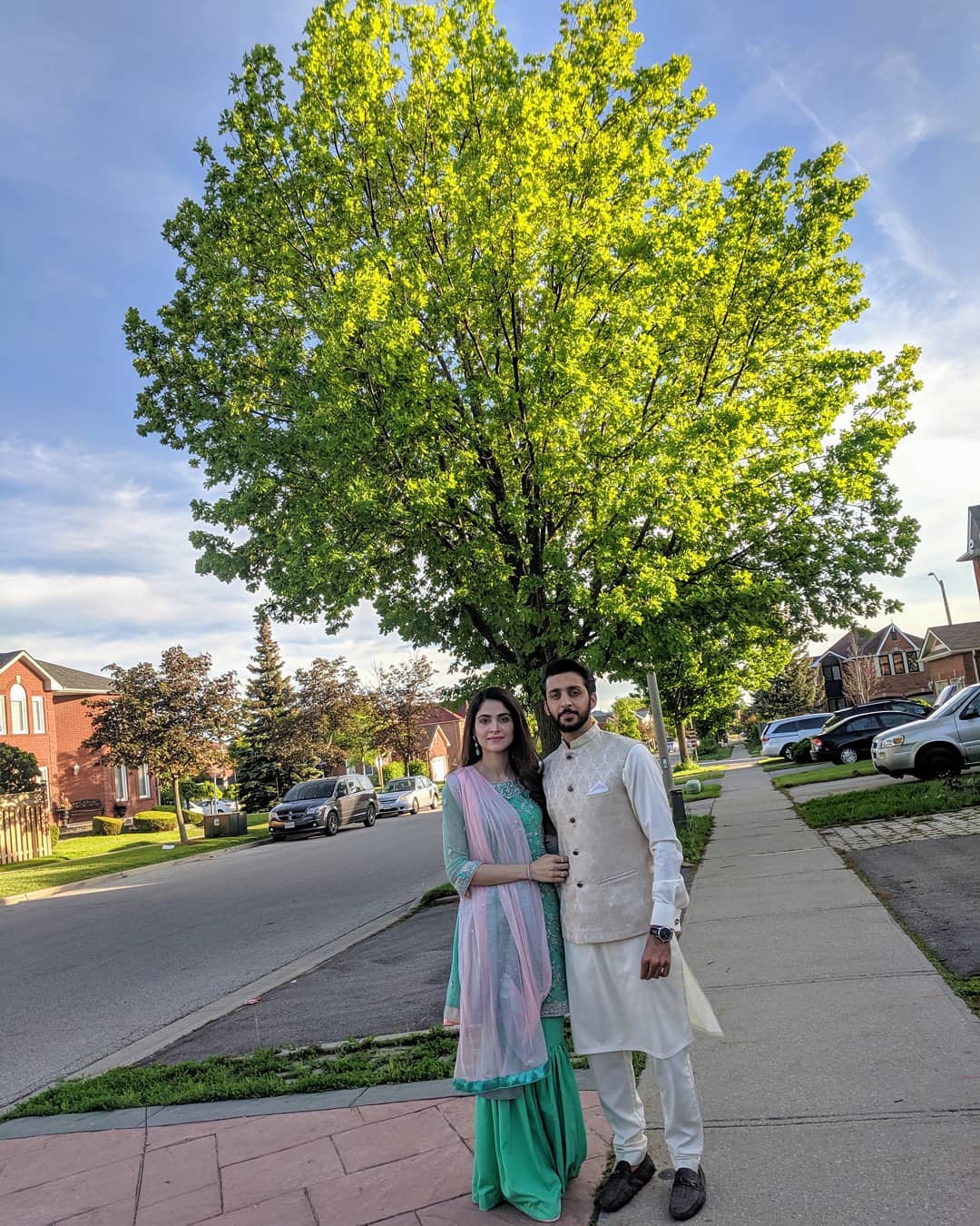 Beautiful Clicks of Arij Fatima with her Husband in Canada