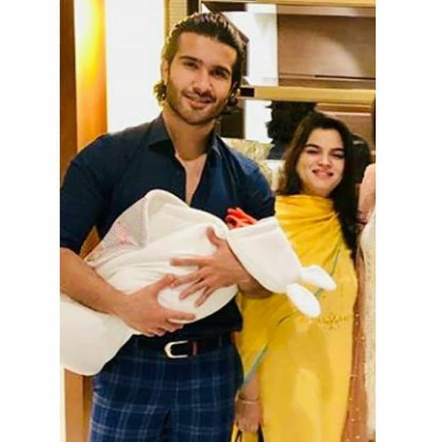 Eid Pictures of Feroze Khan with his Wife Alizey and New Born Son