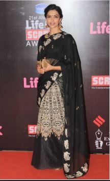 Deepika Padukone in black saree