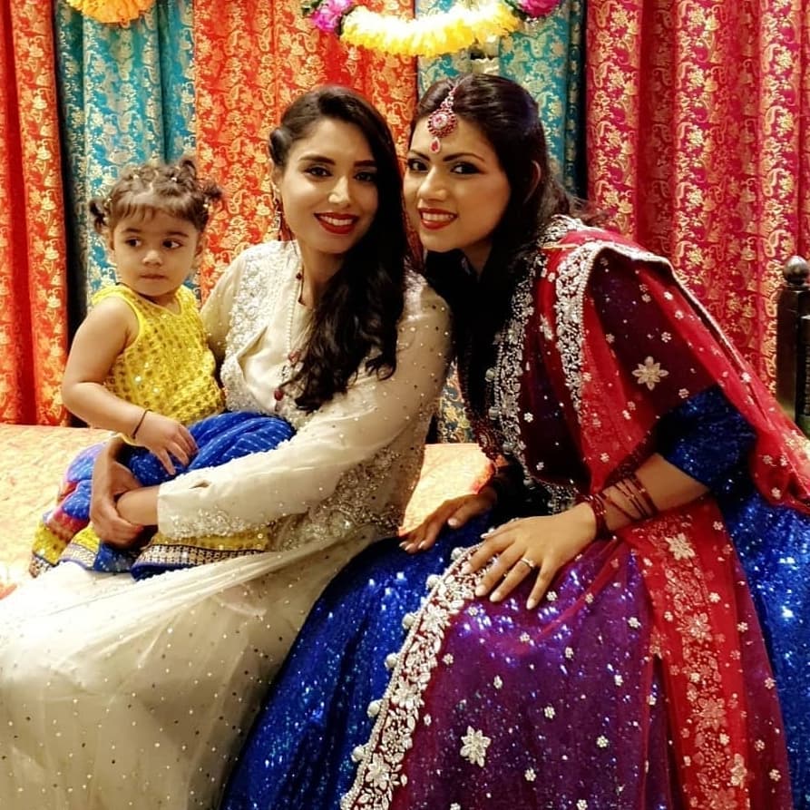 Muhammad Amir with his wife Narjis and Cute Daughter at Mehndi Event of his Brother in Law