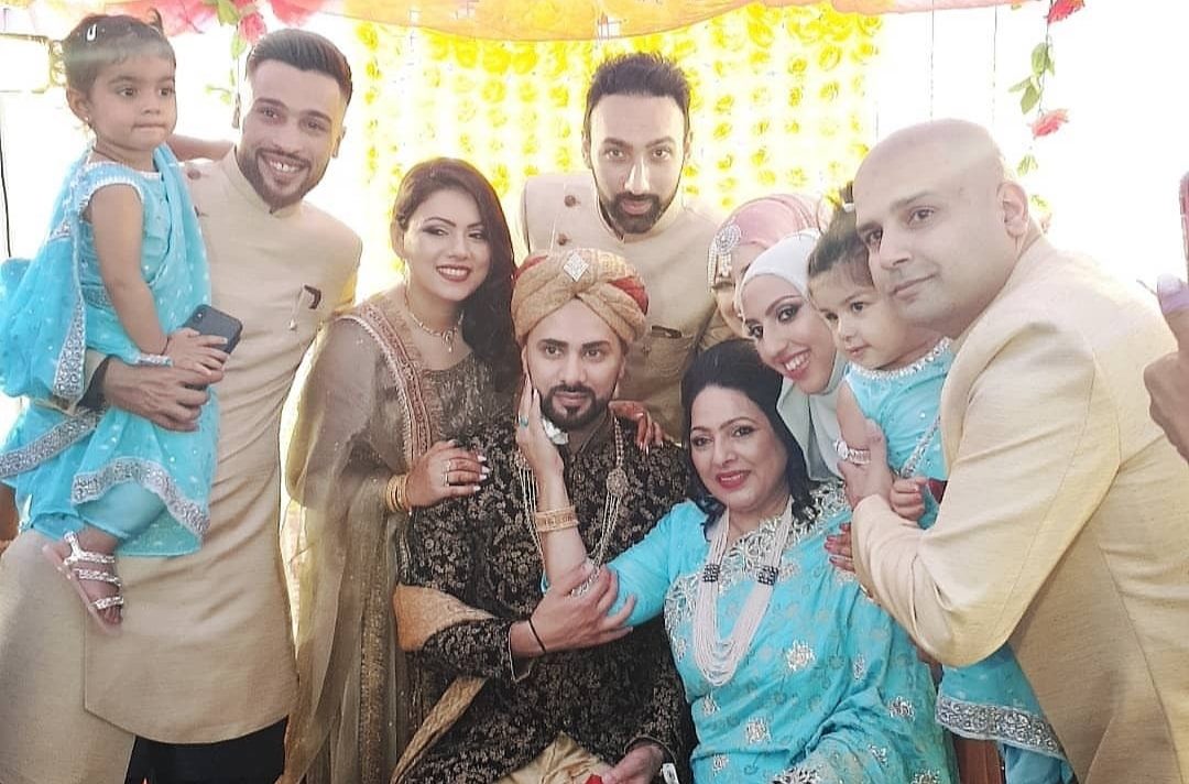 Muhammad Amir with his Family at Recent Family Wedding 1