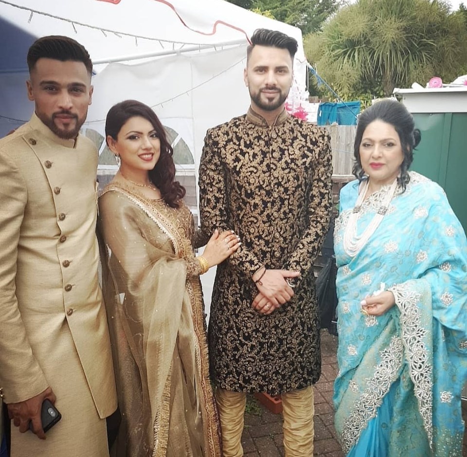 Muhammad Amir with his Family at Recent Family Wedding 3
