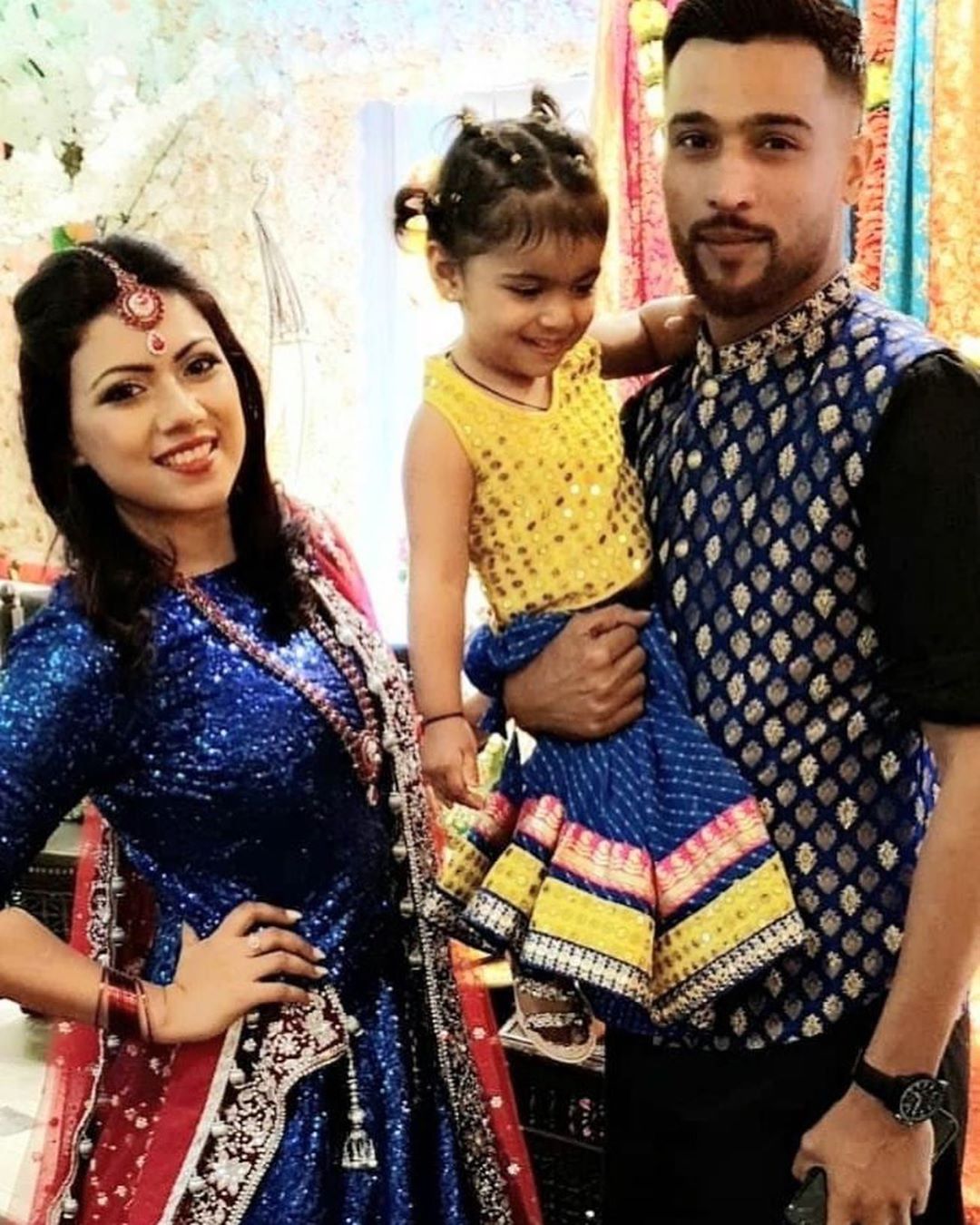 Muhammad Amir with his Family at Recent Family Wedding 8
