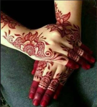 Red Mehndi Designs 12