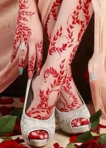 Red Mehndi Designs 13