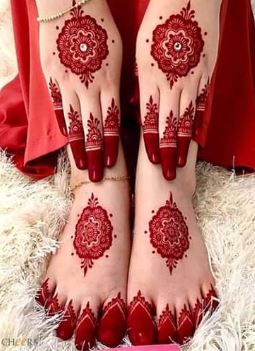 Red Mehndi Designs 2