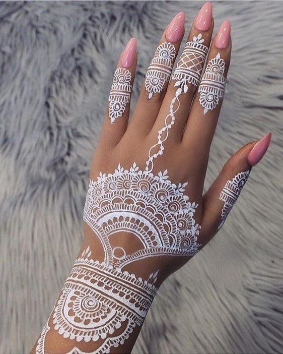 White Mehndi Designs 1