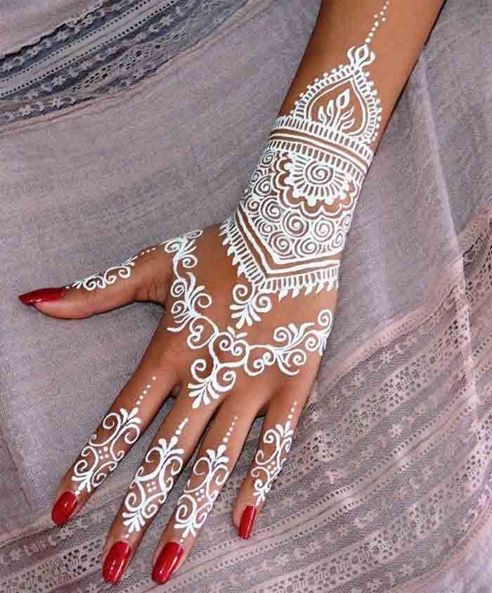 White Mehndi Designs 11