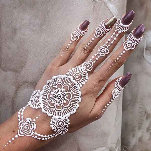 White Mehndi Designs 12