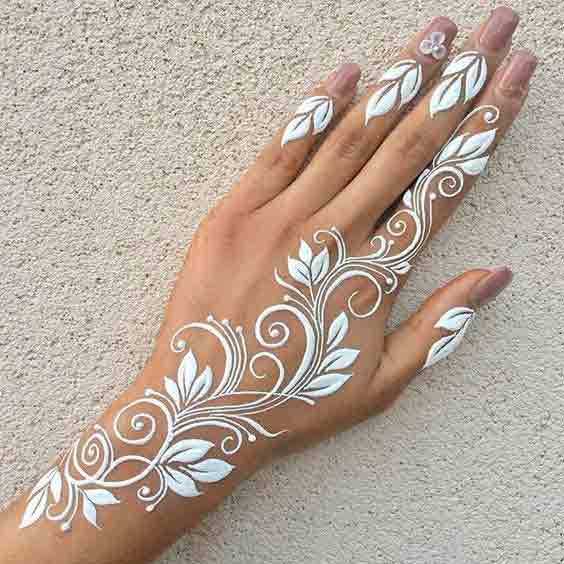 White Mehndi Designs 3