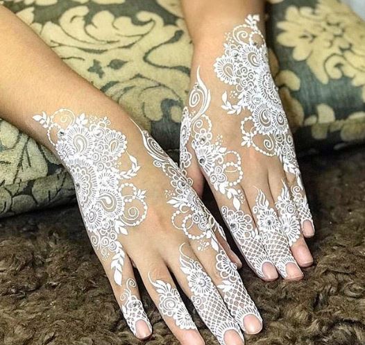 White Mehndi Designs 9