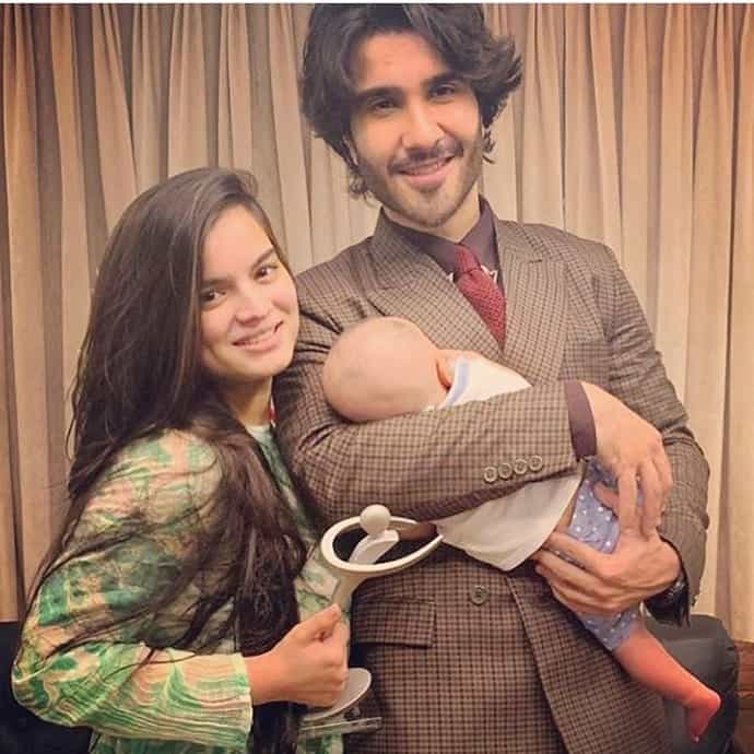 Beautiful Clicks of Feroze Khan with his Wife and Son