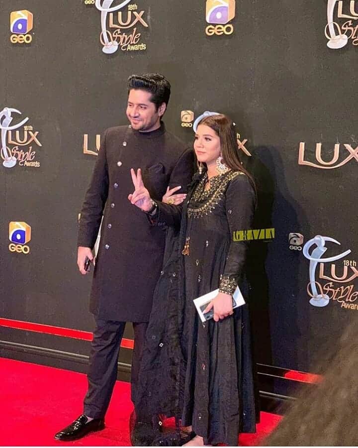 Actor Imran Ashraf with his wife Kiran at Lux Style Awards 2019