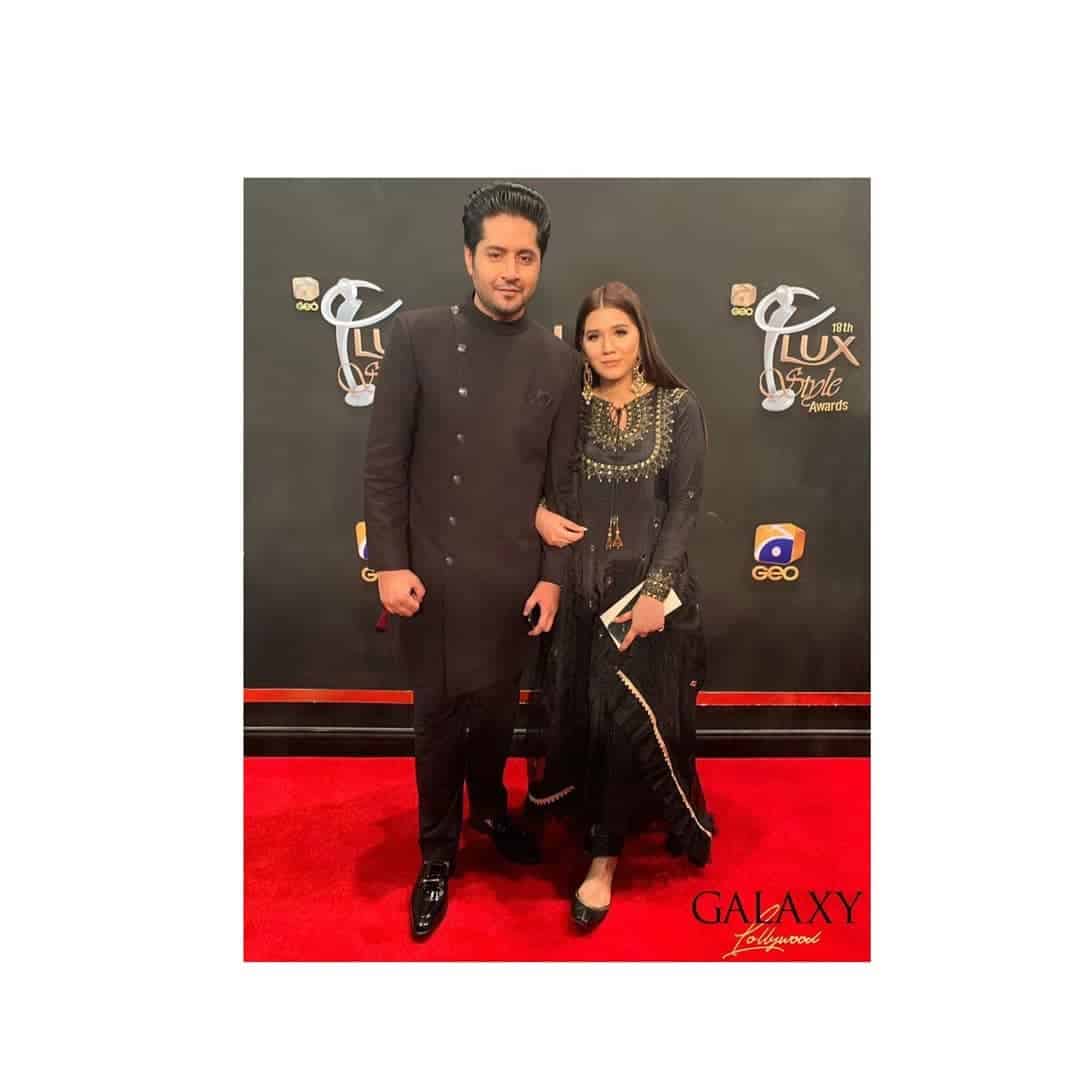 Actor Imran Ashraf with his wife Kiran at Lux Style Awards 2019