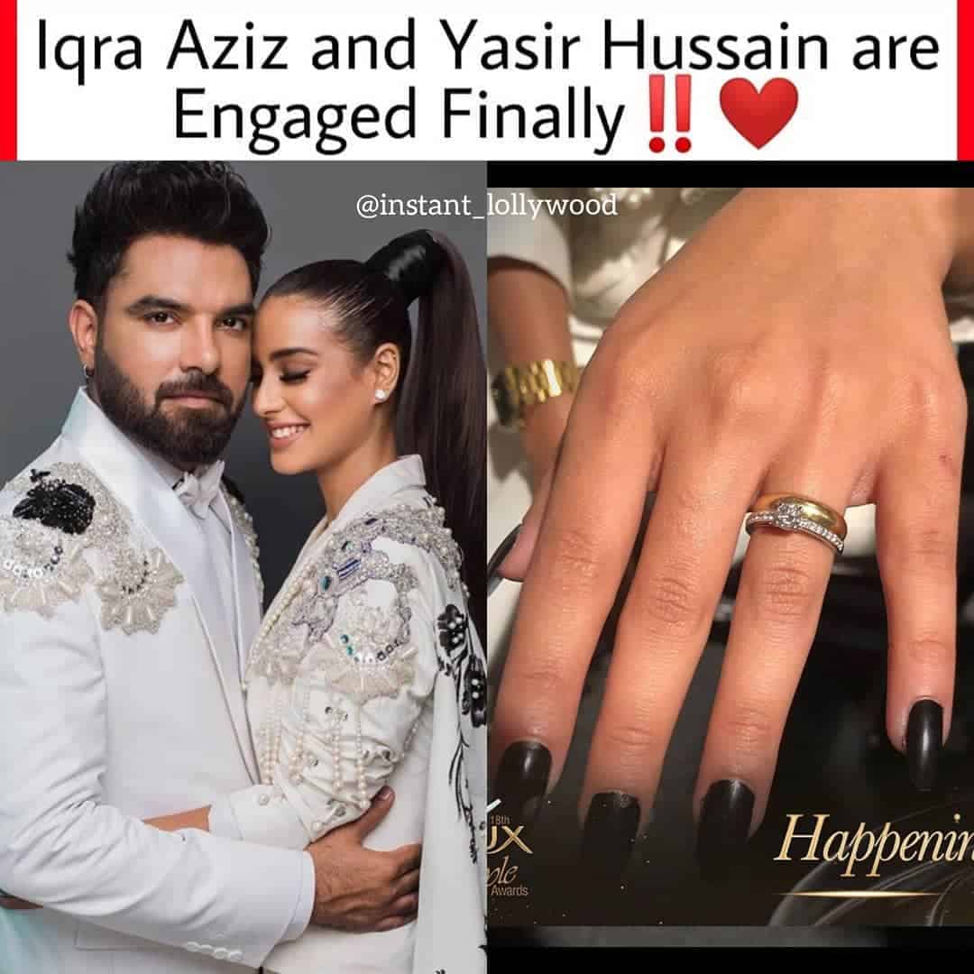 Iqra aziz and yasir hussain engaged 3