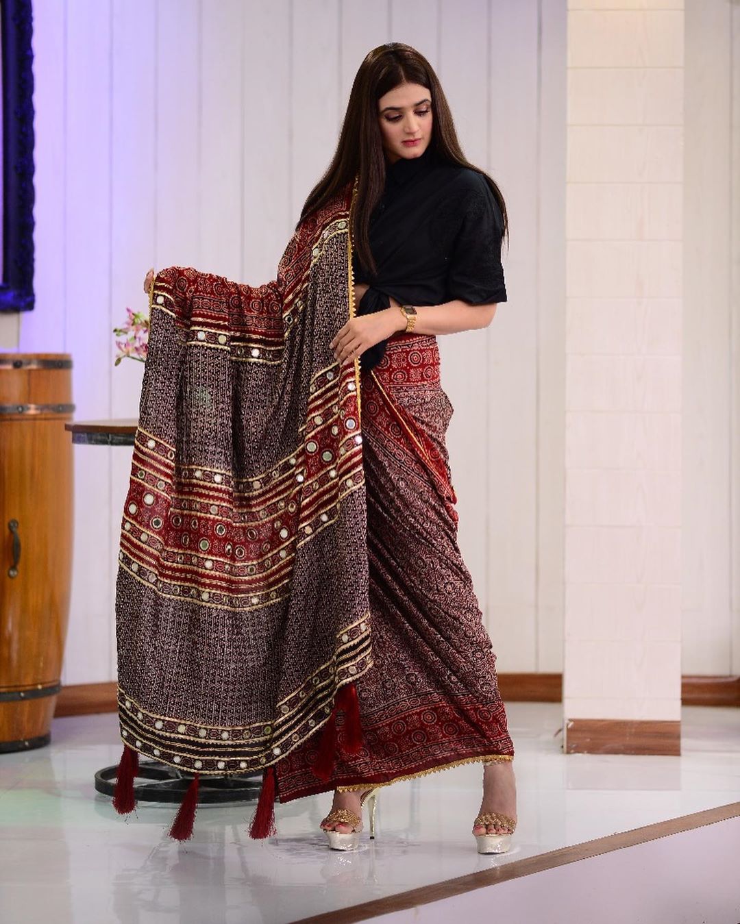 Hira Mani in saree 1