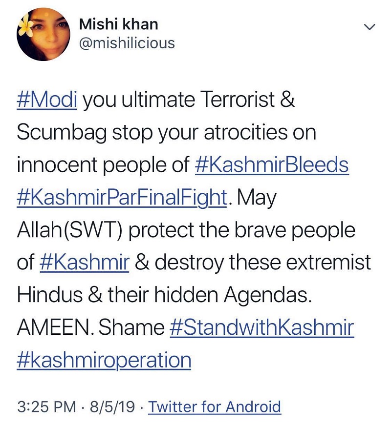 mishi khan tweet