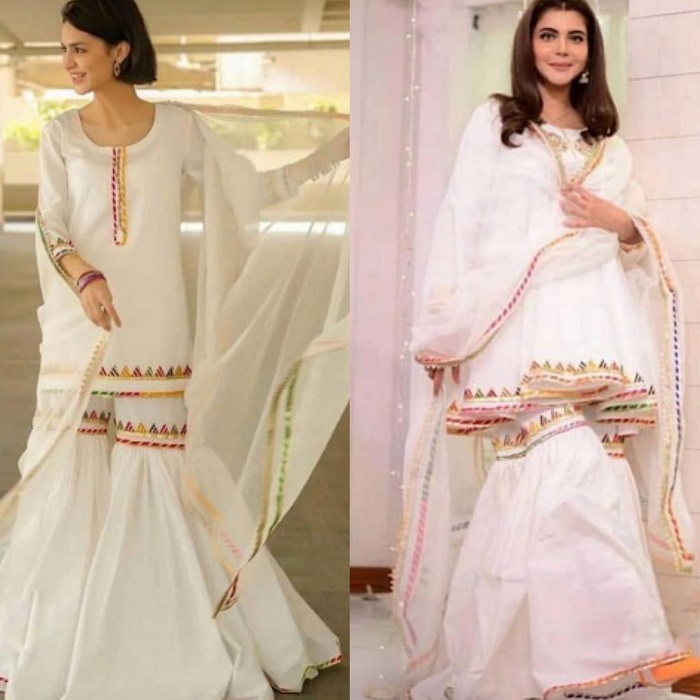 white combination dresses pakistani