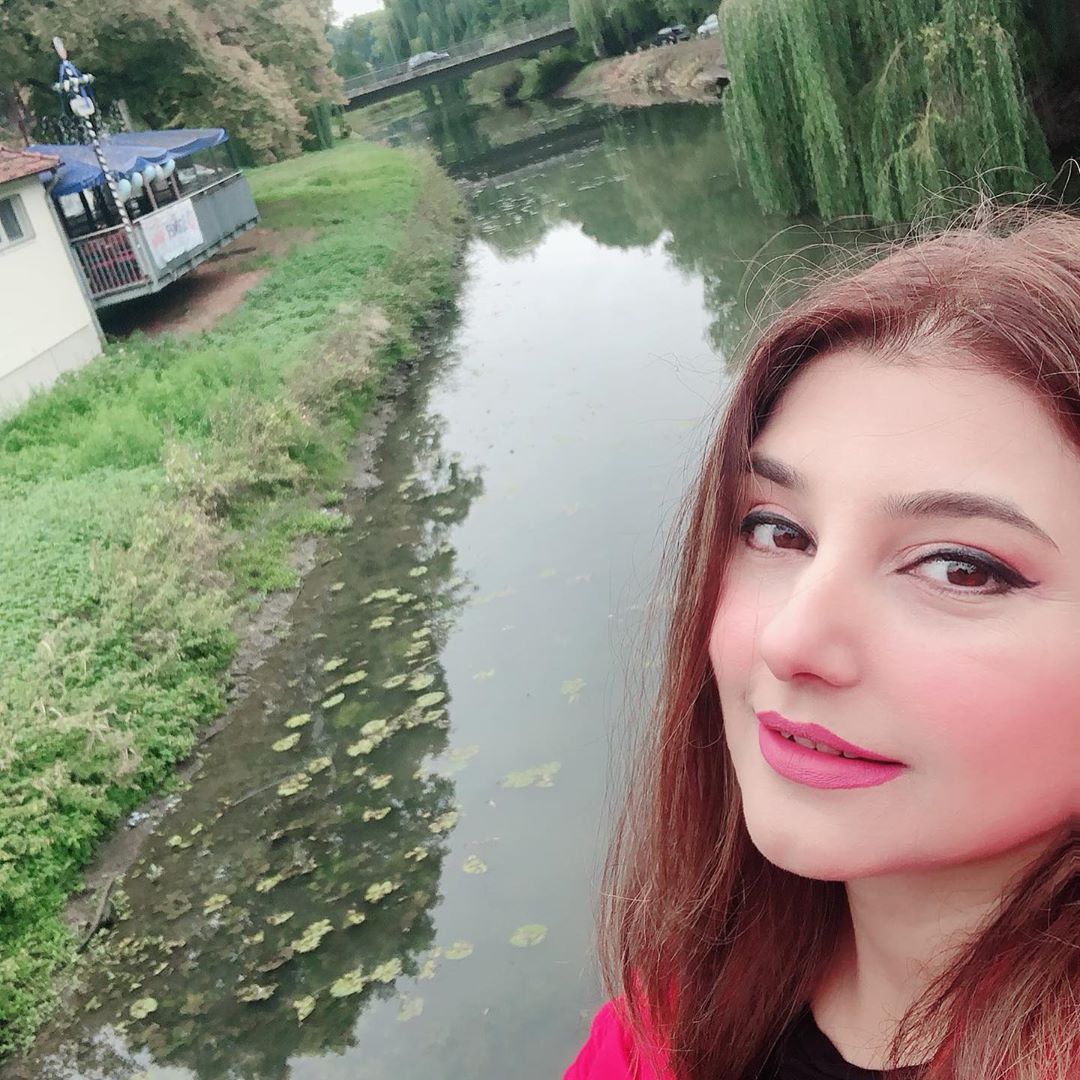 Javeria Saud Spotted in Switzerland for Pakistan Fashion Week 2019