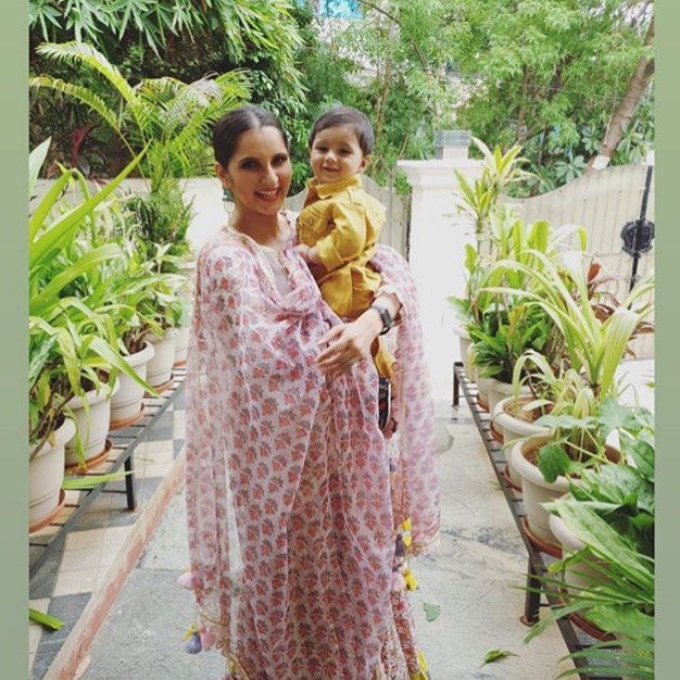 Latest Clicks of Sania Mirza with her Cute Son Izhaan Mirza Malik