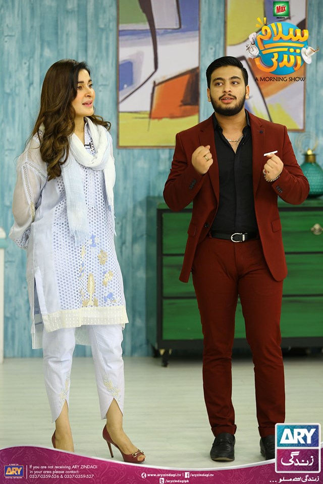 Beautiful Shaista Lodhi with her Son Shahfay in Faysal Qureshi Morning Show