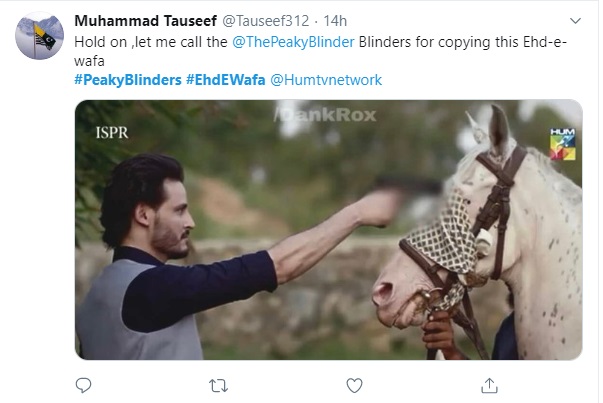 Twitter is having a field day trolling Ehd E Wafa for blatantly copying scene from Peaky Blinders
