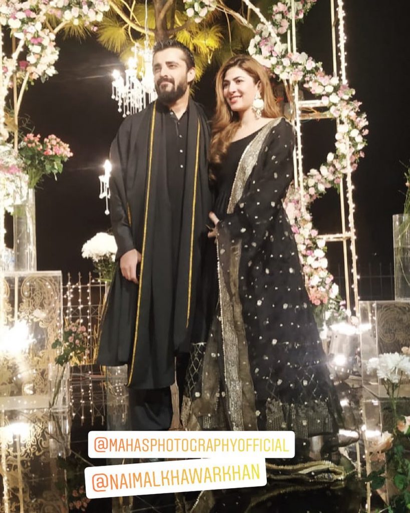 Hamza Ali Abbasi, Naimal Khawar look absolutely gorgeous attending wedding together