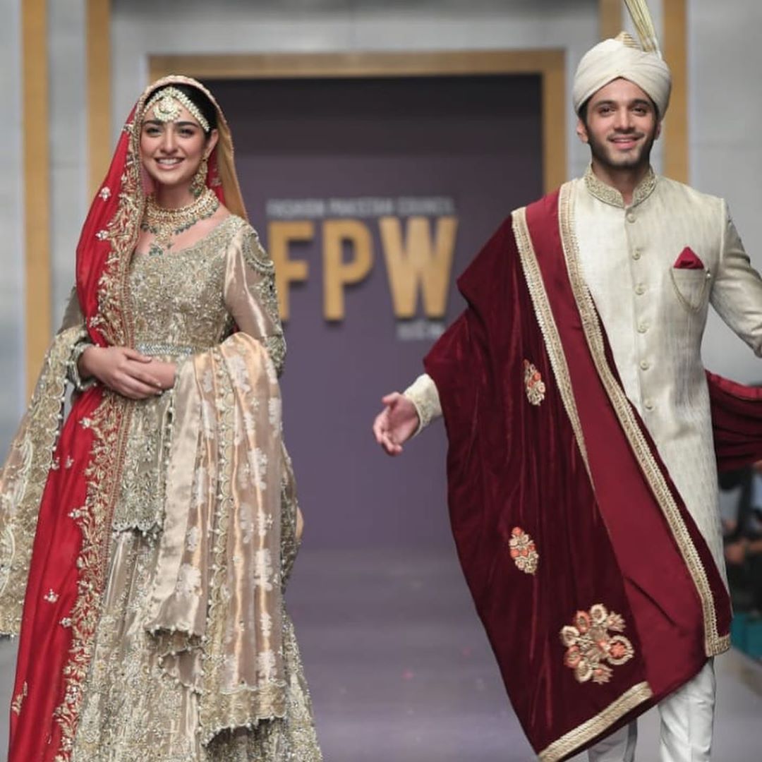 Sarah Khan and Wahaj Ali Walked at Ramp for Deepak Perwani at FPW19