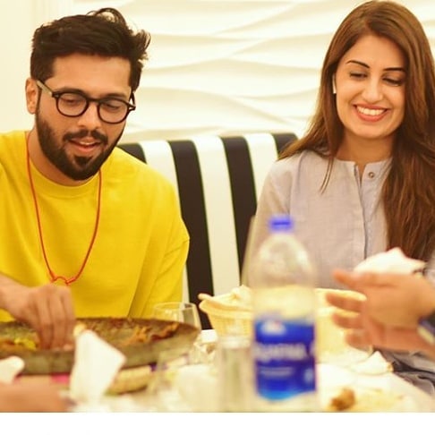 Actor Fahad Mustafa Having Dinner at Iqrar ul Hassan Restaurant in Karachi