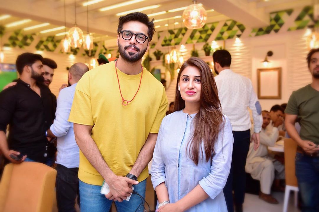 Actor Fahad Mustafa Having Dinner at Iqrar ul Hassan Restaurant in Karachi