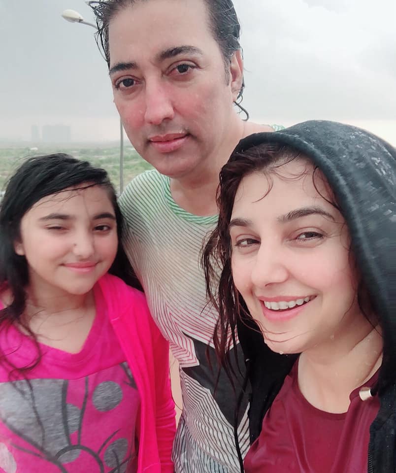 Actors Javeria and Saud Enjoying Rain at their Home in Karachi