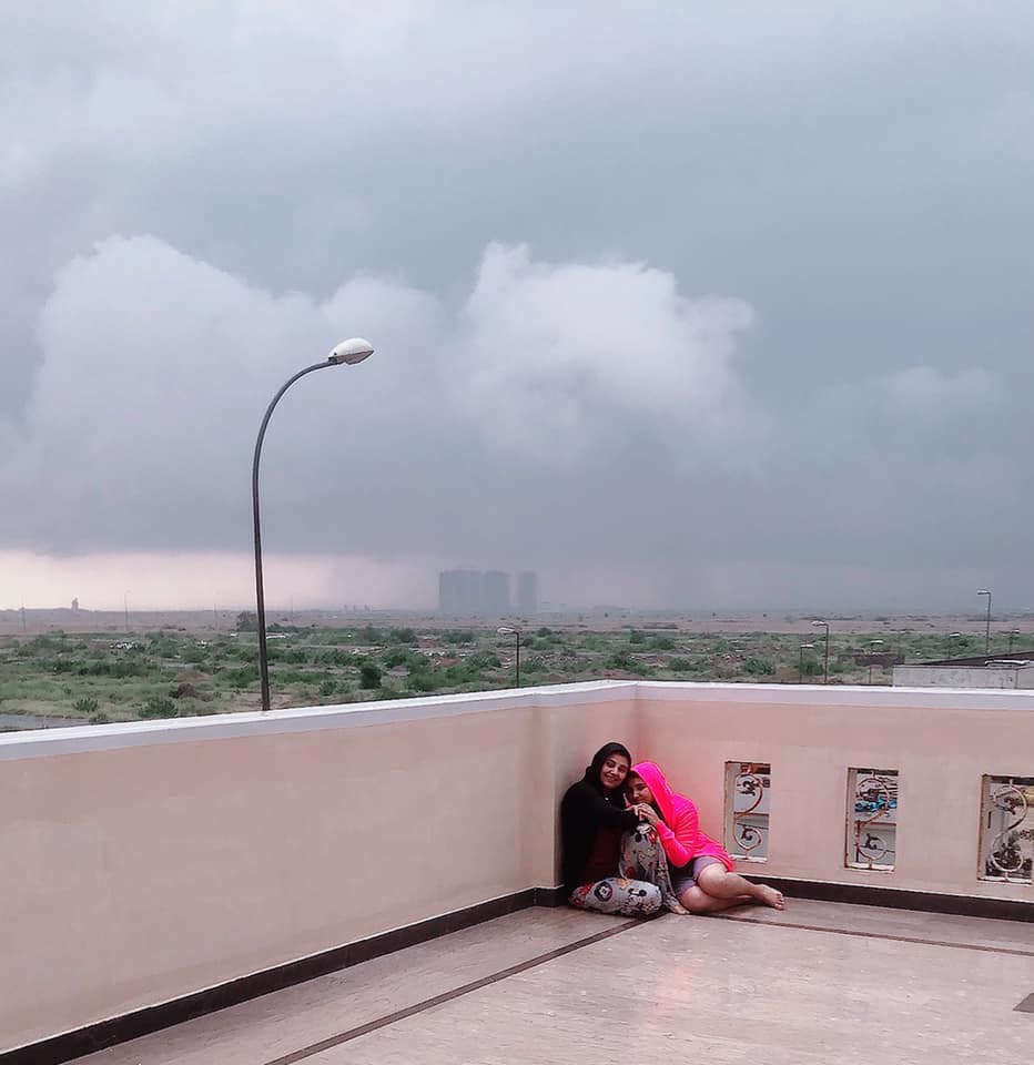 Actors Javeria and Saud Enjoying Rain at their Home in Karachi