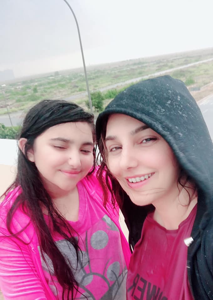 Actors Javeria and Saud Enjoying Rain at their Home in Karachi