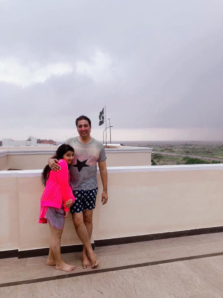 Actors Javeria and Saud Enjoying Rain at their Home in Karachi