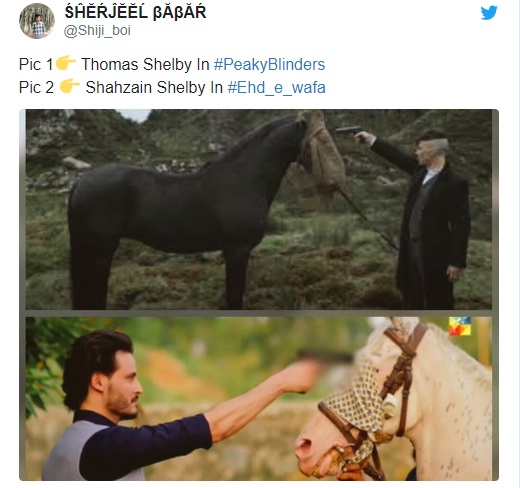 Twitter is having a field day trolling Ehd E Wafa for blatantly copying scene from Peaky Blinders