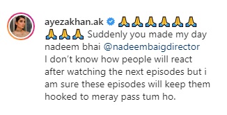 Meray Pass Tum Ho director praises Ayeza Khan for playing Mehwish