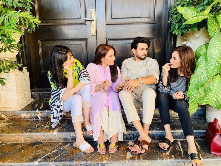 Beautiful Clicks Of Imran Ashraf And Neelum Muneer On The Set Of Their ...