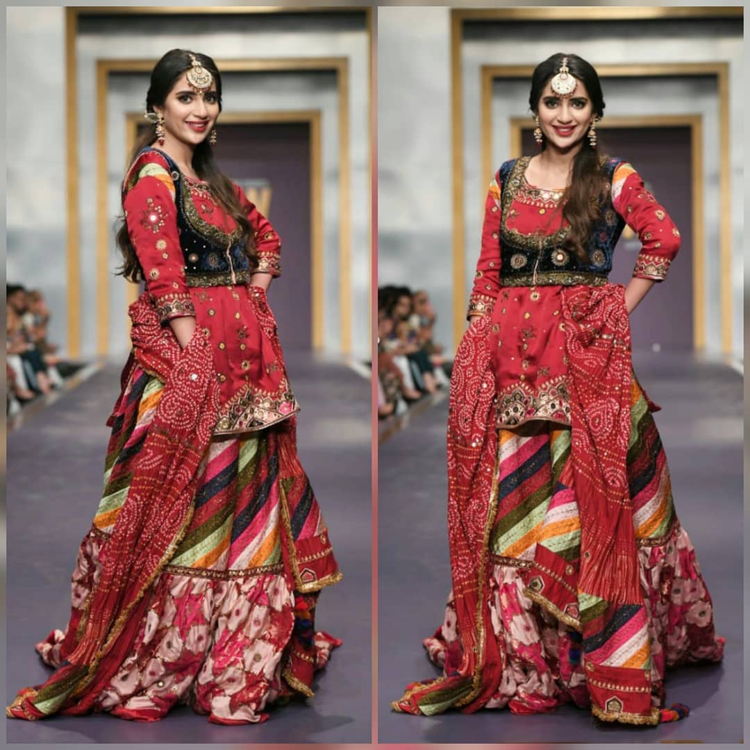 Beautiful Saboor Aly Walked on Ramp at Fashion Pakistan Week-Winter Festive ’19