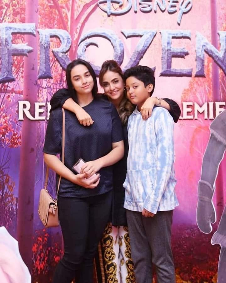 Beautiful Nadia Khan with her Daughter and Son at a Recent Event