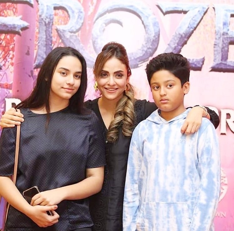 Beautiful Nadia Khan with her Daughter and Son at a Recent Event