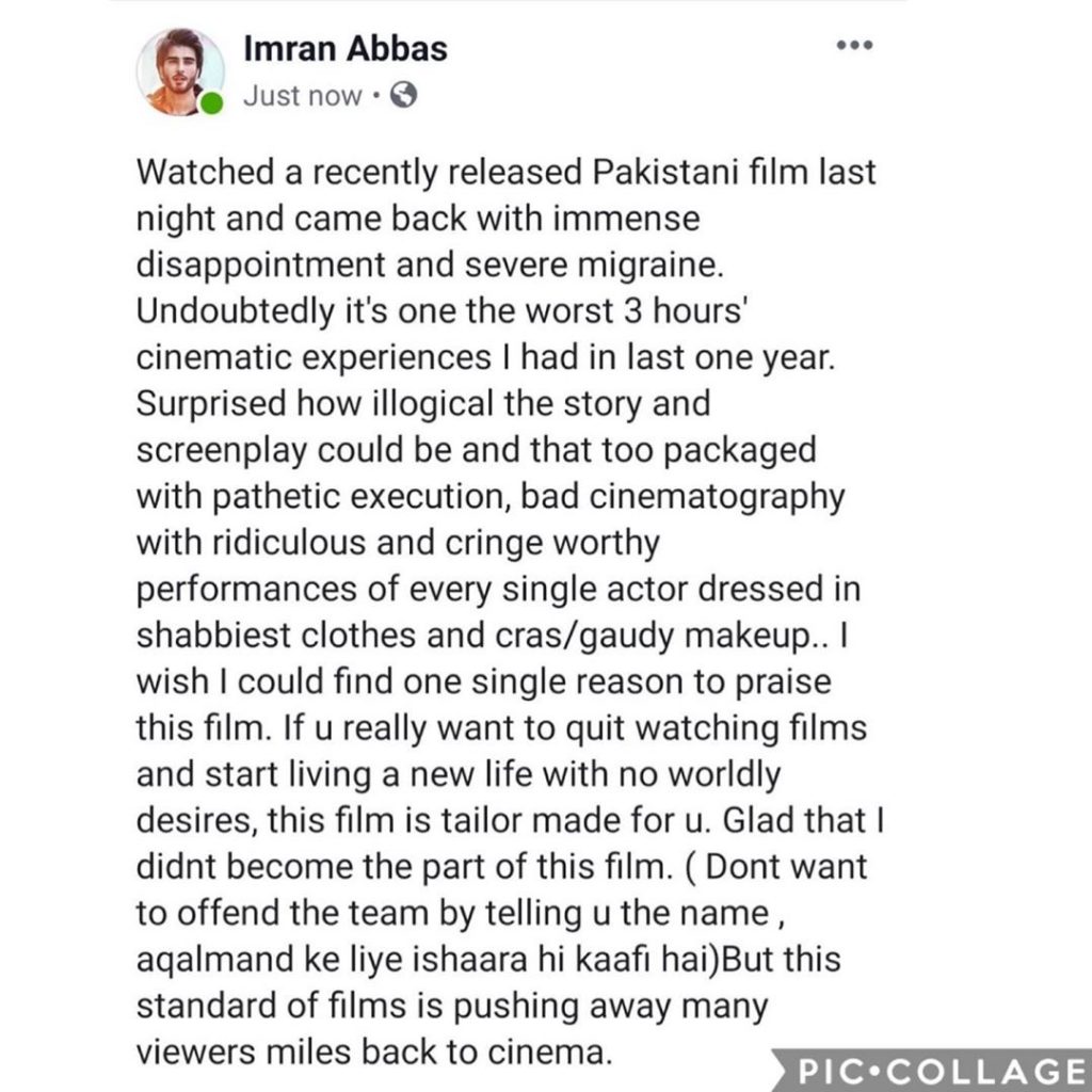 Did Imran Abbas Indirectly Call The Movie Kaaf Kangana Illogical?