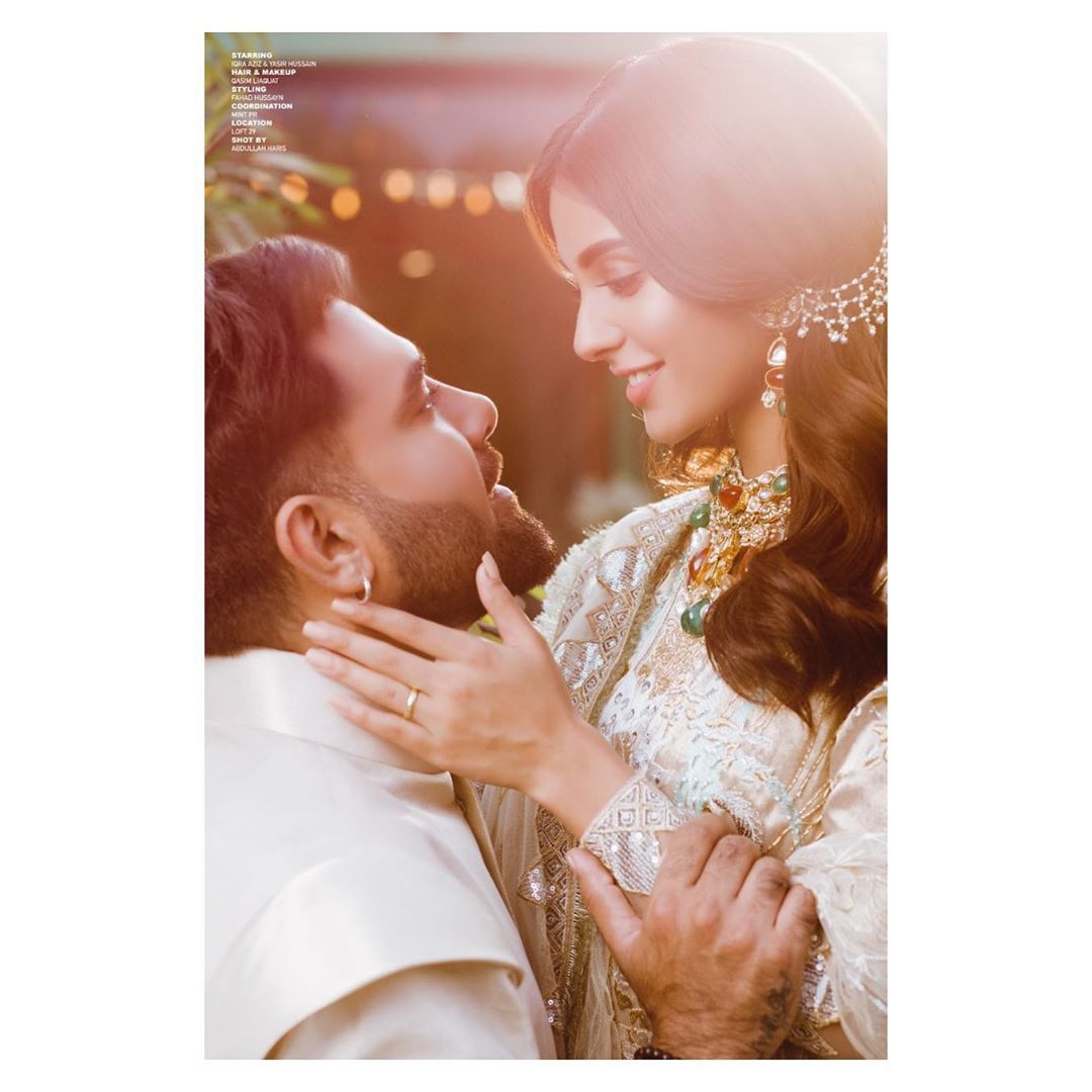 Latest Beautiful Photo Shoot of Romantic Couple Iqra Aziz and Yasir Hussain