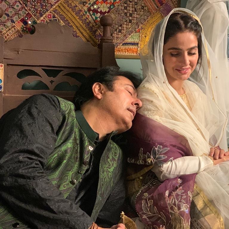 Pictures from the set of Nauman Ijaz and Saba Qamar's Man Joggi