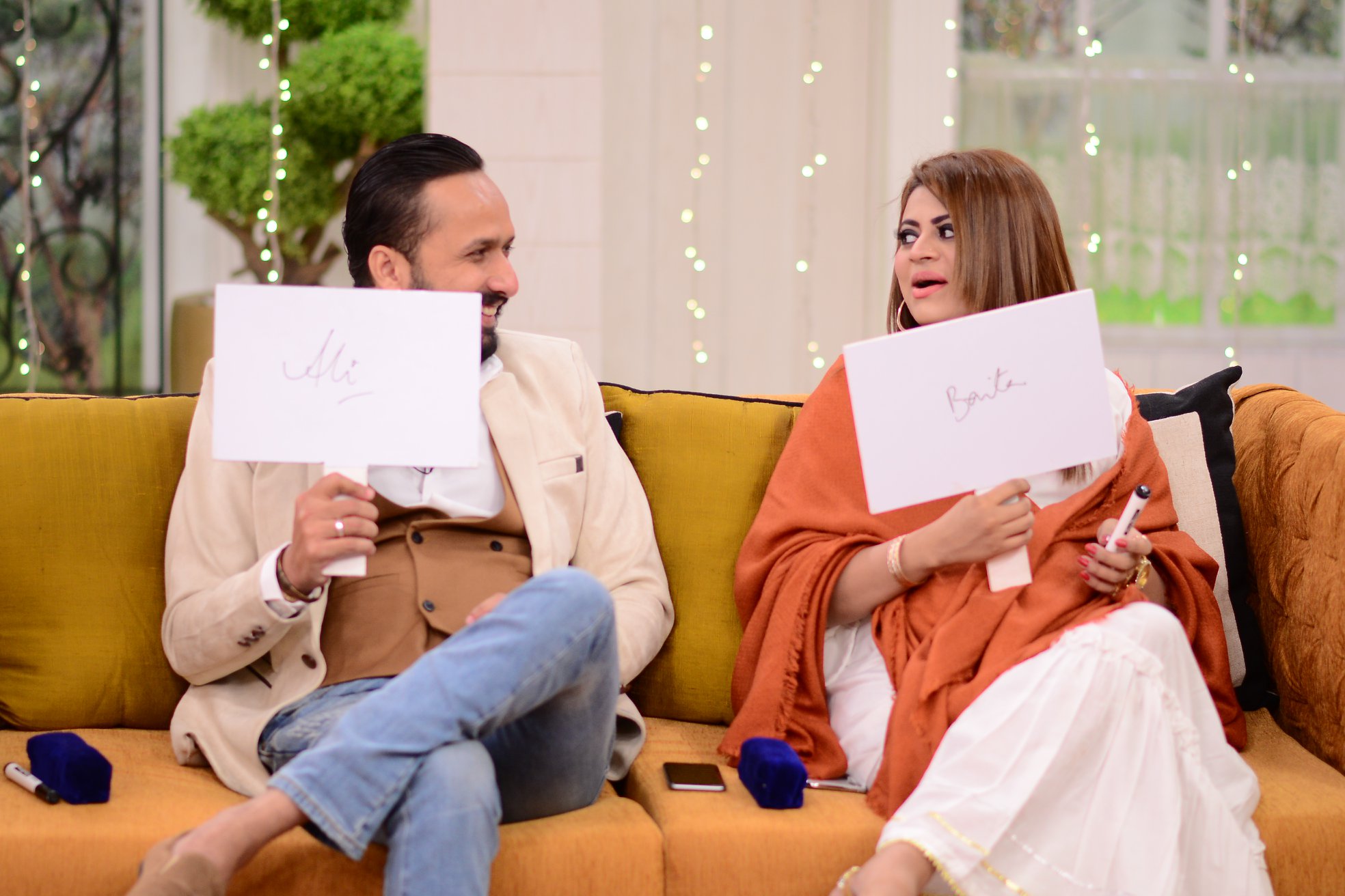 Actress Benita David with her Husband in Nida Yasir Morning Show